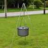 Compatible with Apple, Camping outdoor campfire tripod hanging pot picnic fire bracket aluminum alloy tripod camping supplies - Image 9