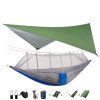 Outdoor Parachute Cloth Hammock Couble with Mosquito Net Light Portable Army Green Insect-proof Camping Aerial Tent - Image 4
