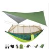 Outdoor Parachute Cloth Hammock Couble with Mosquito Net Light Portable Army Green Insect-proof Camping Aerial Tent - Image 7