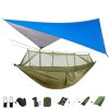 Outdoor Parachute Cloth Hammock Couble with Mosquito Net Light Portable Army Green Insect-proof Camping Aerial Tent - Image 10