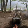 Compatible with Apple, Camping outdoor campfire tripod hanging pot picnic fire bracket aluminum alloy tripod camping supplies - Image 2